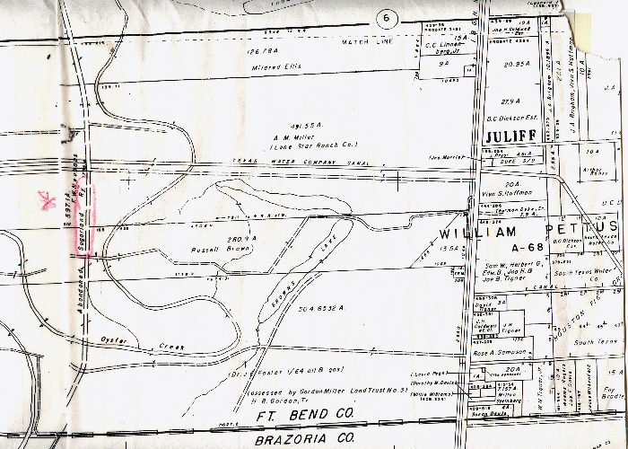 Russel Brown property located on Miller Rd between Sugar Land RR and old State hwy 288.